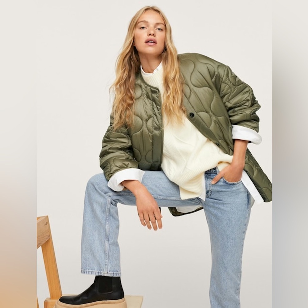 Oversized Mango Quilted Jacket